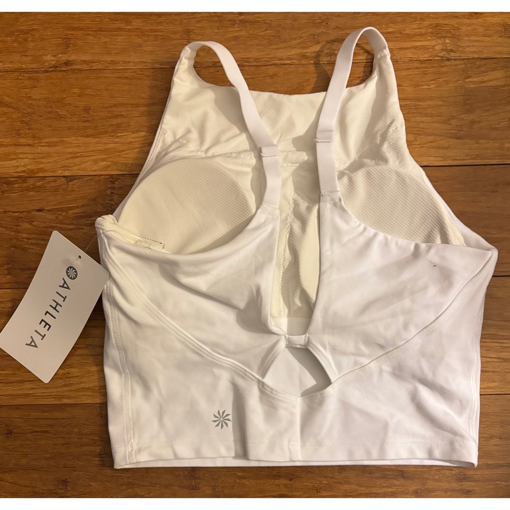 Athleta Intention Cropped Tank D-DD White XS Yoga Pilates Barre Dance NWT $59 - Picture 7 of 8